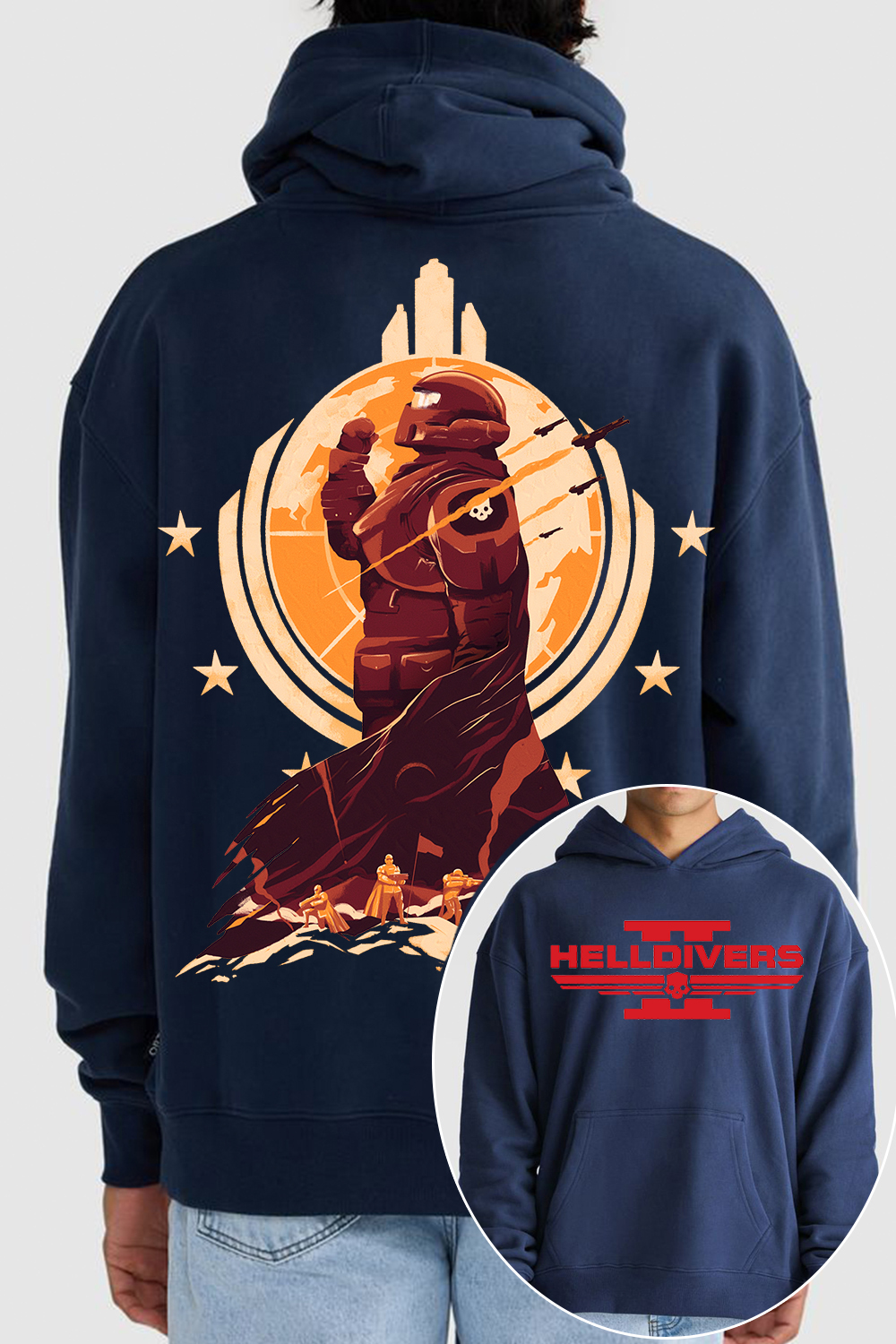 Helldivers 2 Oversized Vintage Unisex Hoodie