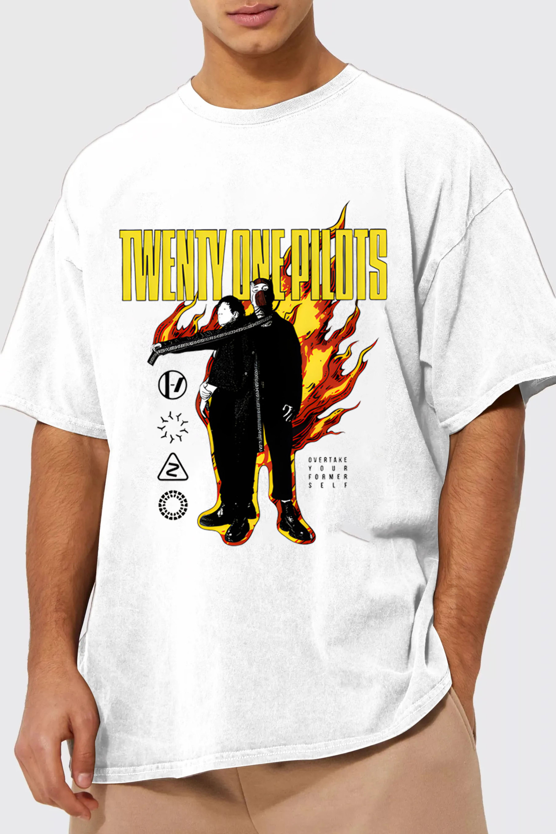 Twenty One Pilots On Fire Tshirt For Men