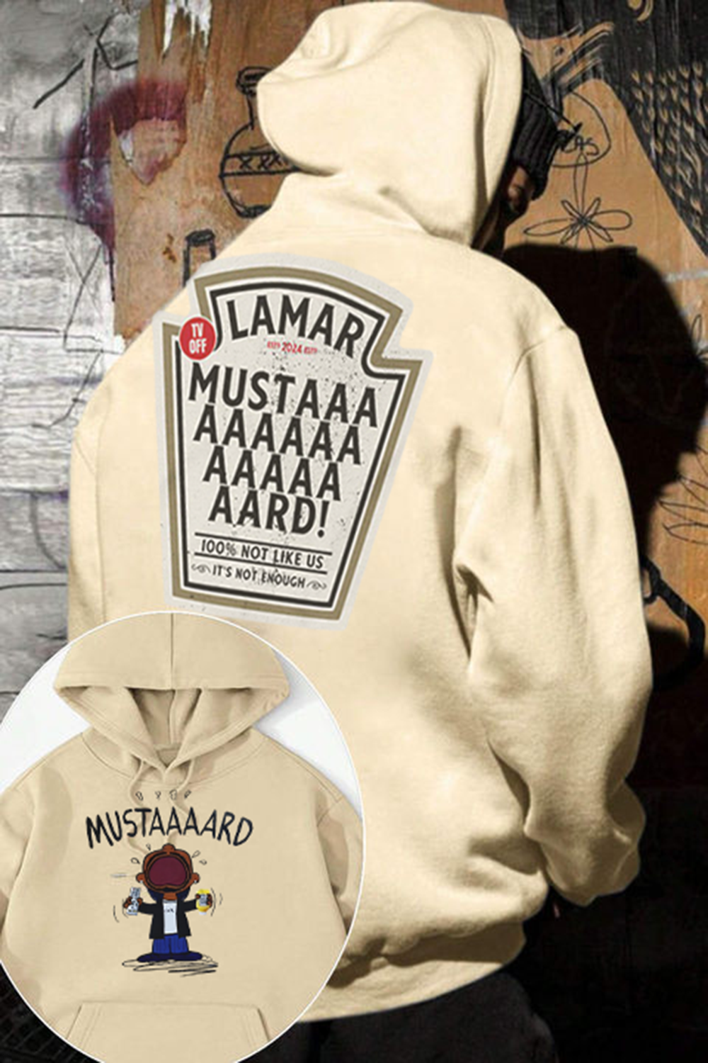 Kendrick Lamar Mustaaaard 2 Sides hoodie For men