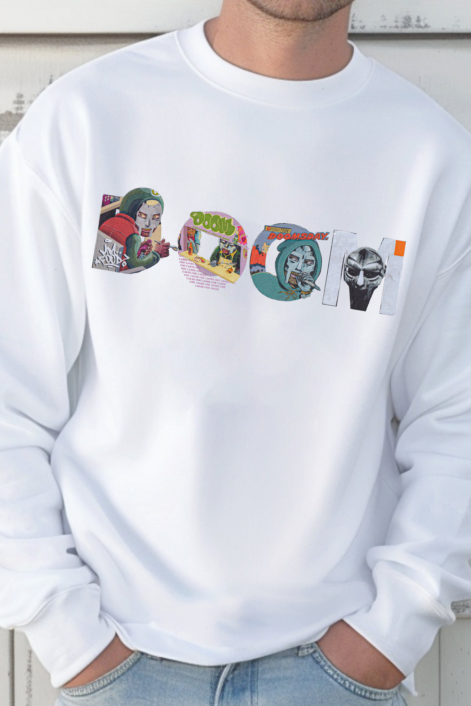 MF "DOOM" Type Collage Print – Men sweatshirt