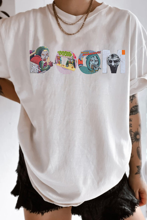 MF "DOOM" Type Collage Print T-Shirt