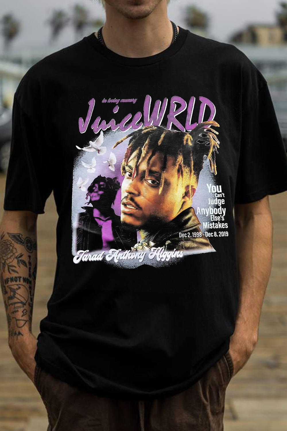 JUICE WRLD color block T-shirt