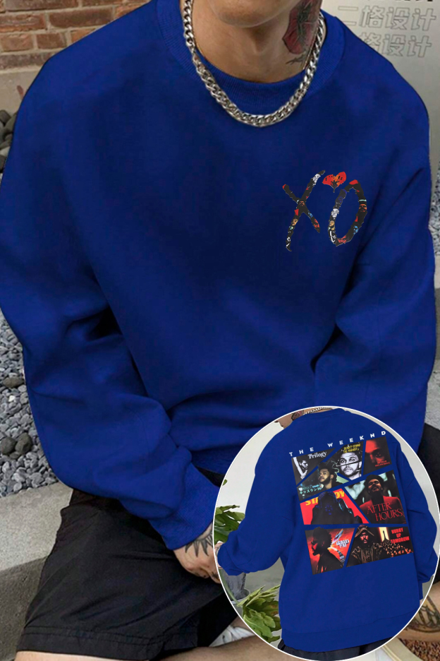 theweeknd double-sided printed round neck sweatshirt