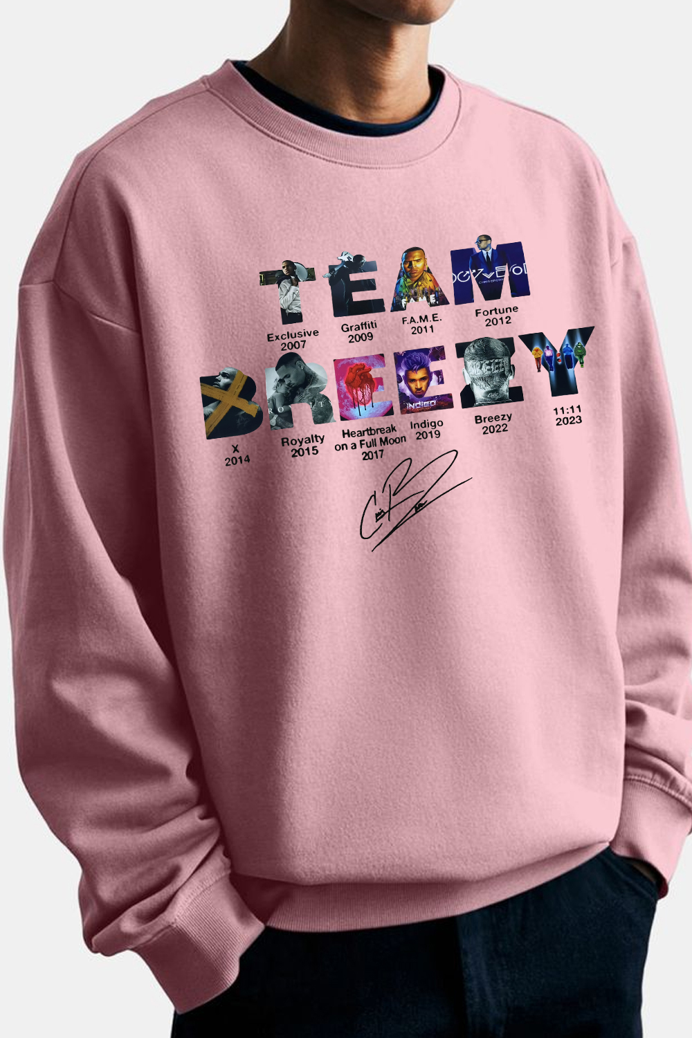Team Breezy Chris Brown Album Sweatshirt For Men
