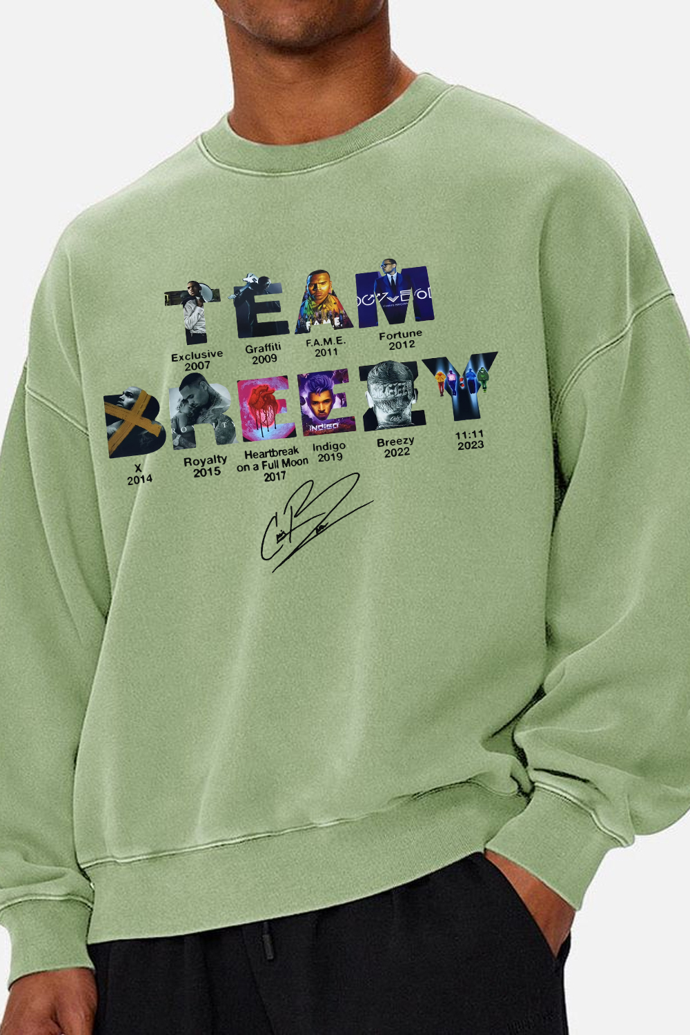 Team Breezy Chris Brown Album Sweatshirt For Men