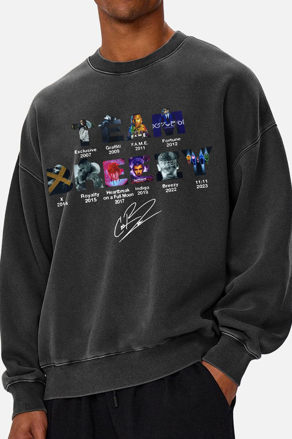 Team Breezy Chris Brown Album Sweatshirt For Men