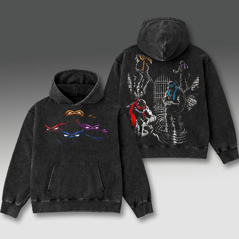 Teenage Mutant Ninja Turtles Print Washed Cotton Hoodie