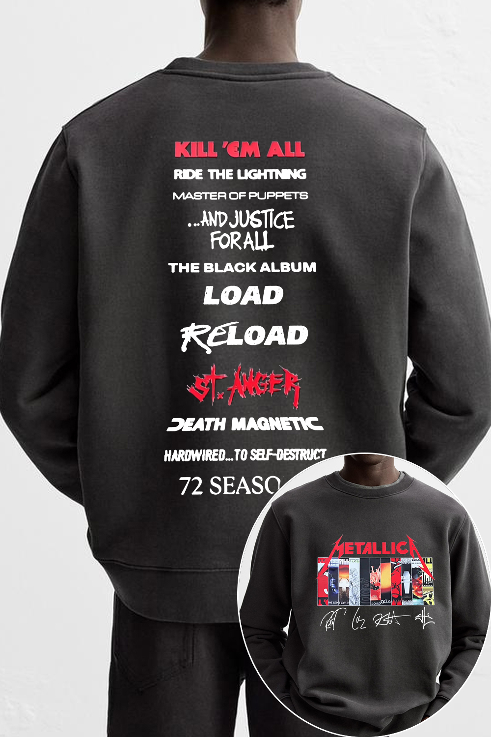 Metallica albums men sweatshirt