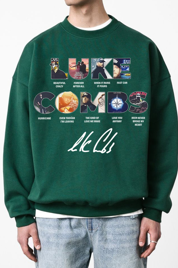 Luke Combs men's long-sleeved sweatshirt