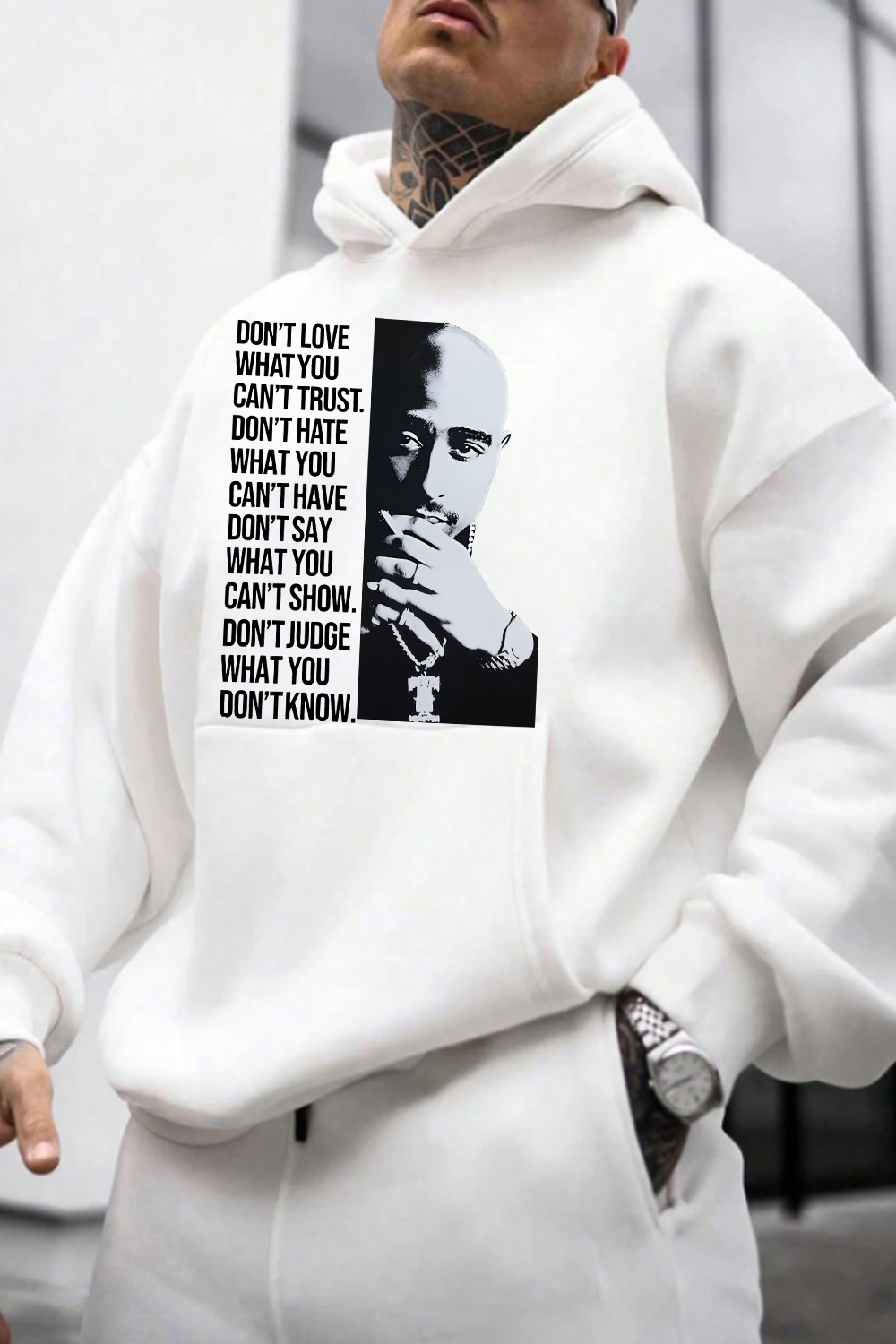 Tupac Portrait Hoodie For Men