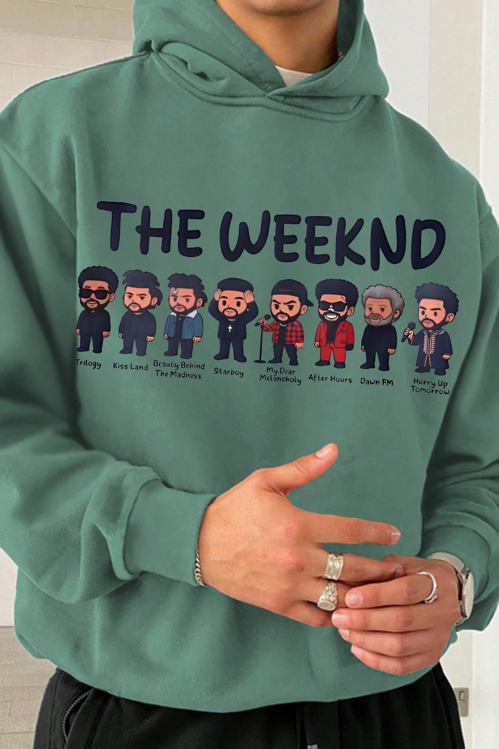 Rock The Weeknd men hoodie and shine brighter