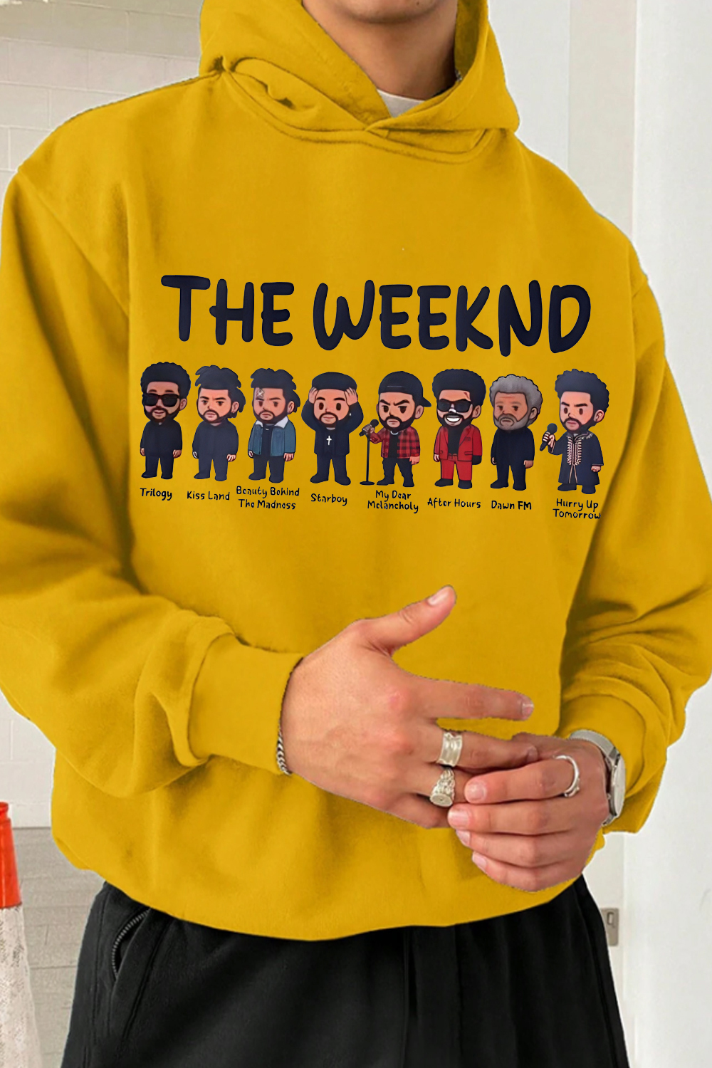 Rock The Weeknd men hoodie and shine brighter