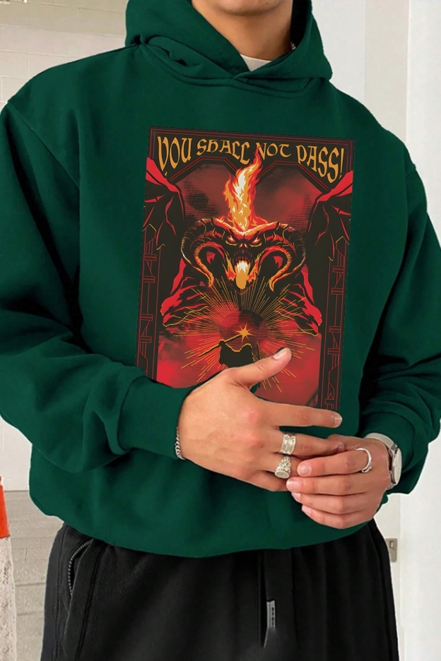 Fire and shadow clash LOTR hoodie For men