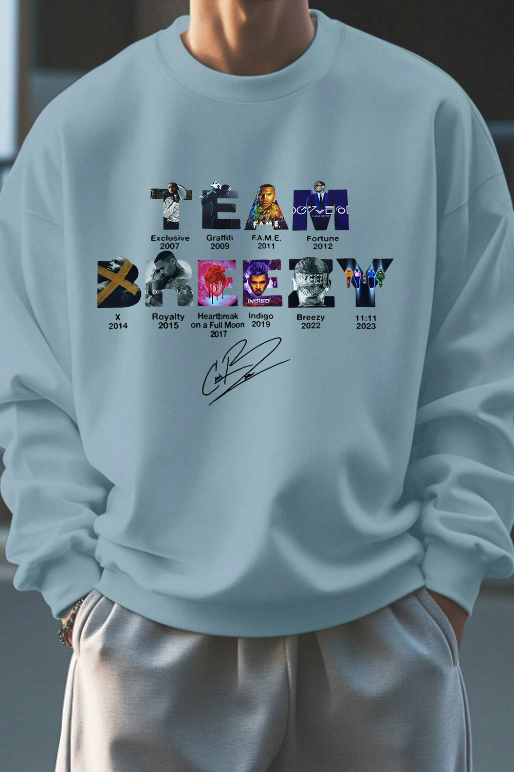 Team Breezy Chris Brown Album Sweatshirt For Men