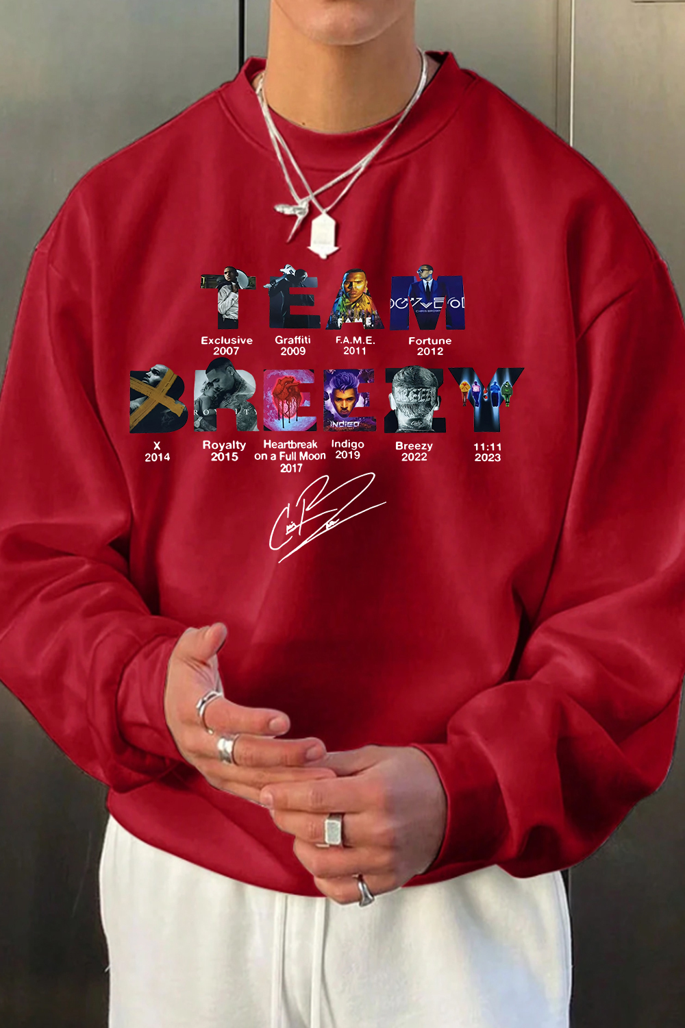 Team Breezy Chris Brown Album Sweatshirt For Men