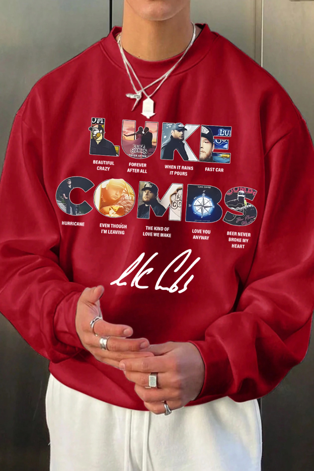 Luke Combs men's long-sleeved sweatshirt