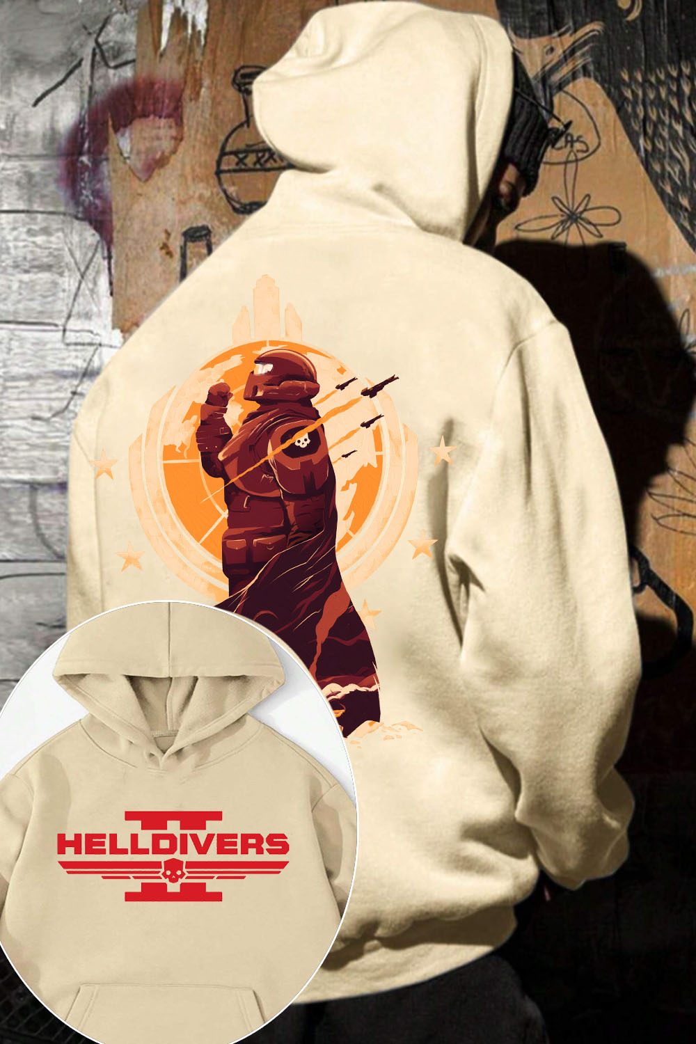 Helldivers 2 Oversized Vintage Unisex Hoodie