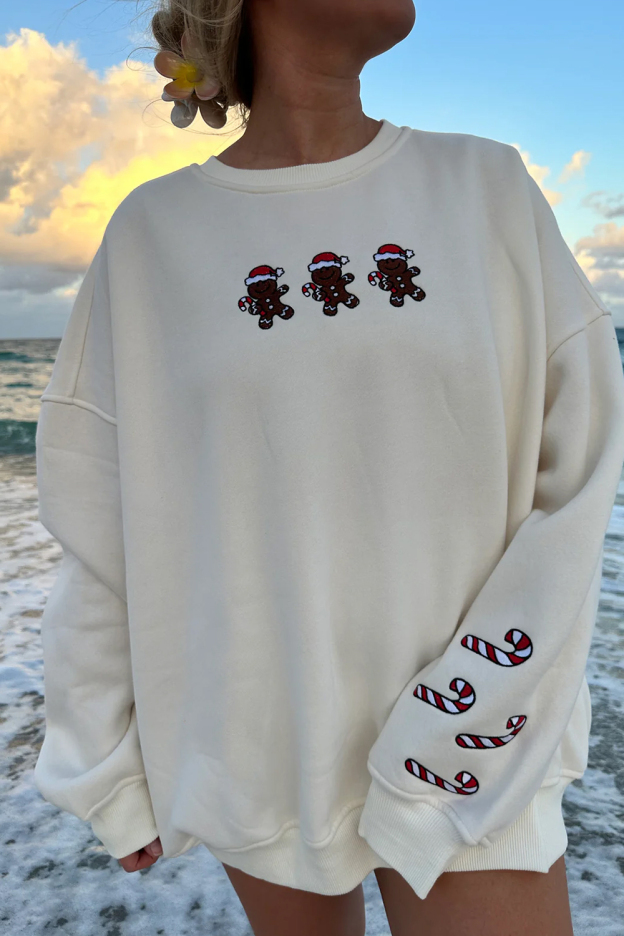 Cartoon Christmas Personalized Printed Round Neck Long Sleeve Sweatshirt