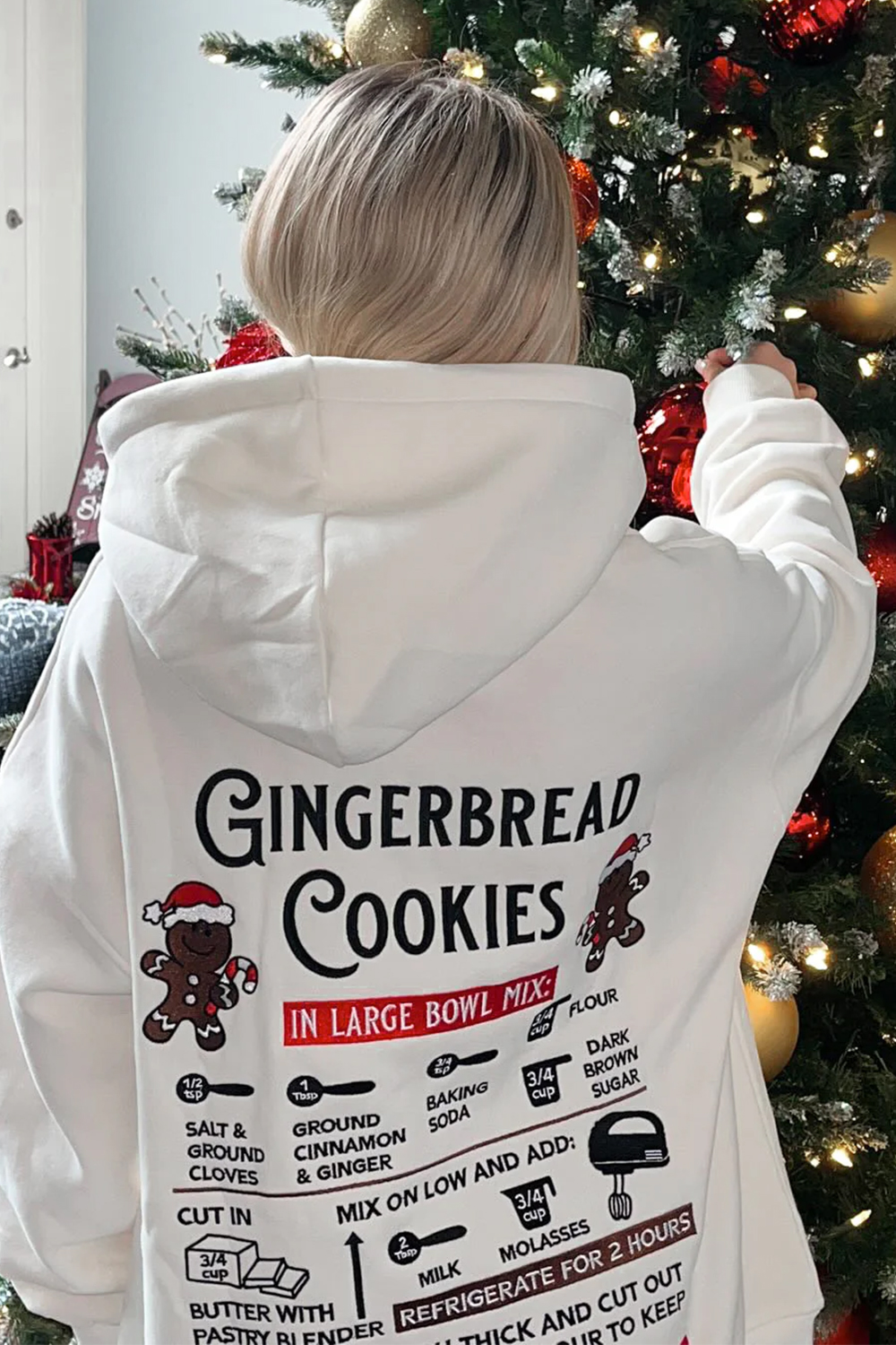 Cartoon Christmas Personalized Print Hooded Long Sleeve Sweatshirt