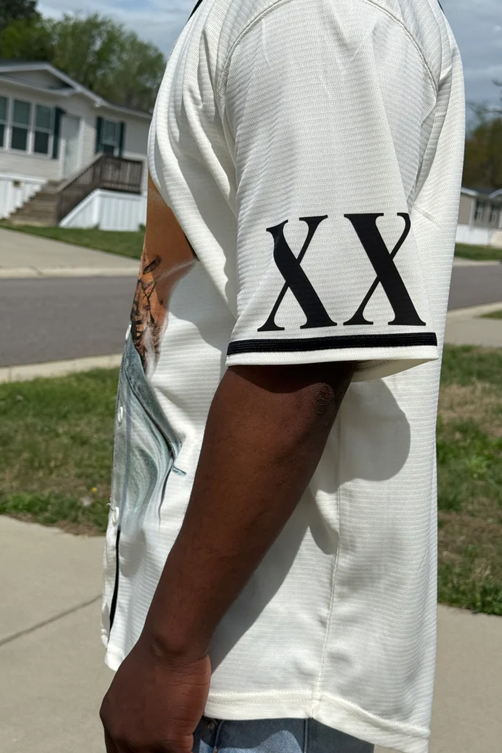 CB colorblock baseball jersey