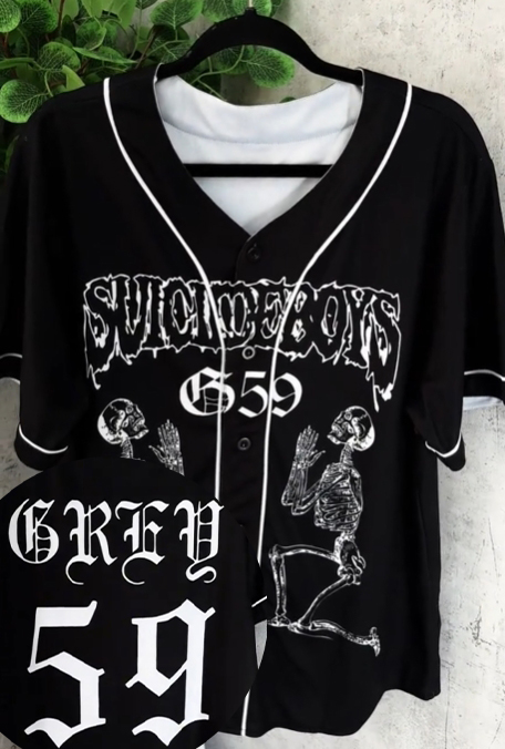 G59 colorblock print baseball short sleeve top