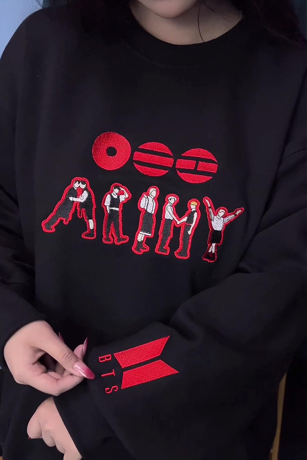 BTS Embroidered Sweatshirt