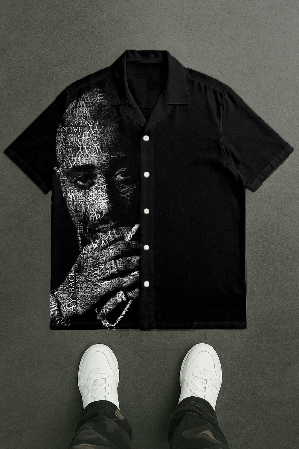 2pac men's lapel shirt
