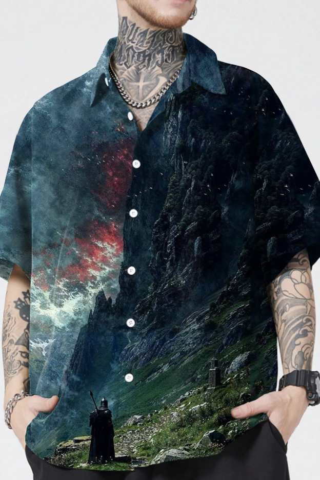 Lord of the Rings Oil Painting Personalized Short Sleeve Men's Shirt