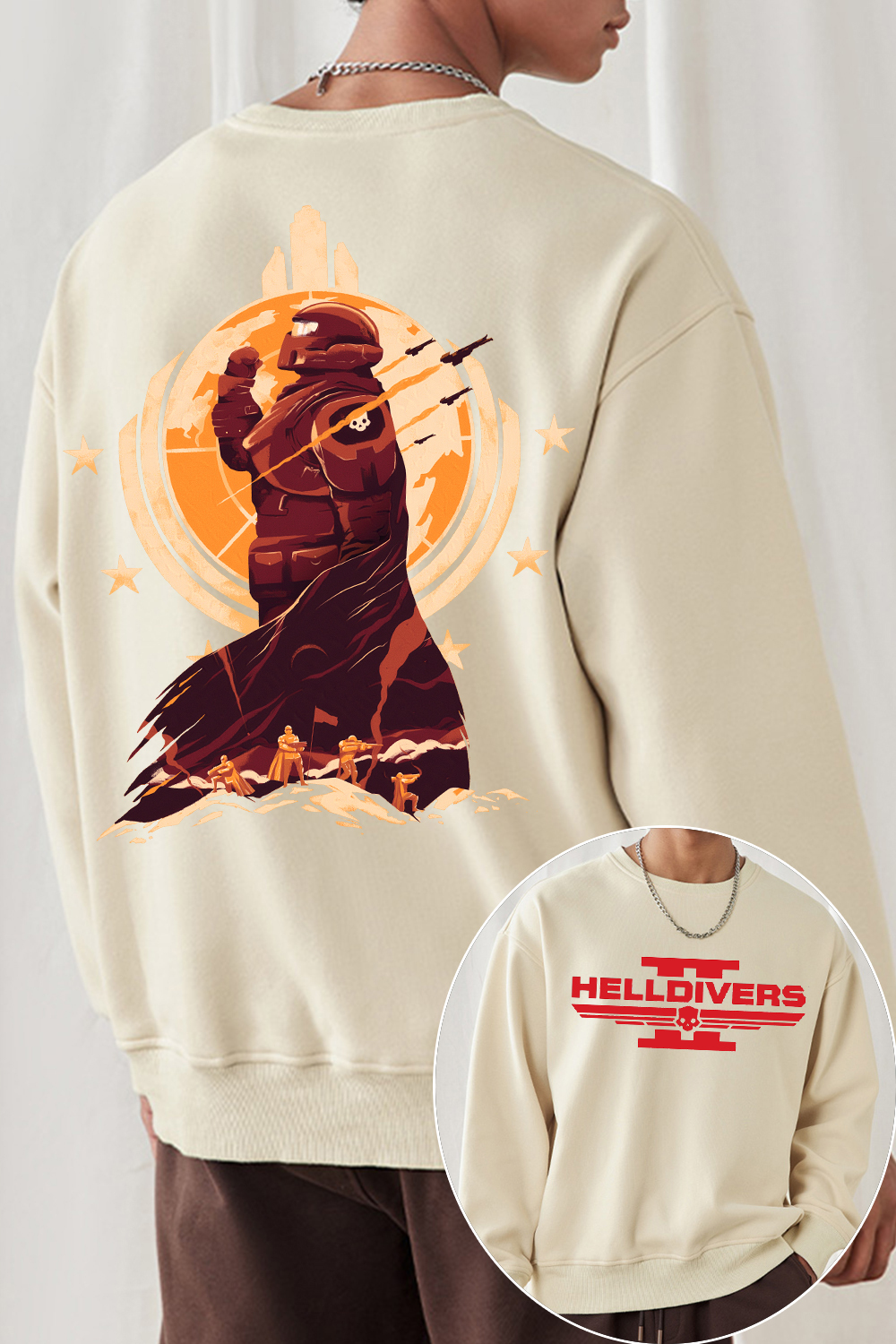 Helldivers 2 Oversized Vintage Unisex Sweatshirt