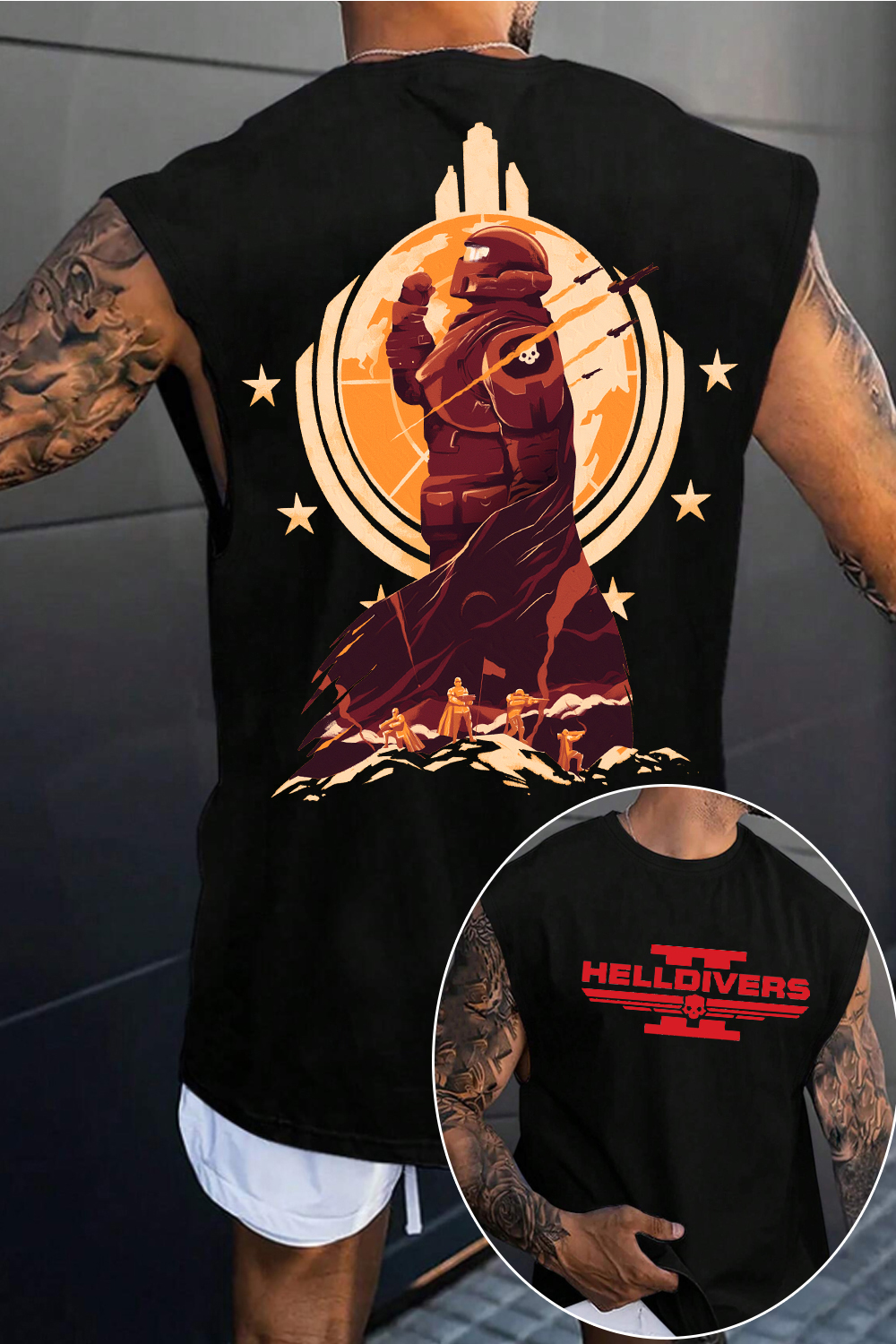 Helldivers 2 Oversized Vintage Men Tank