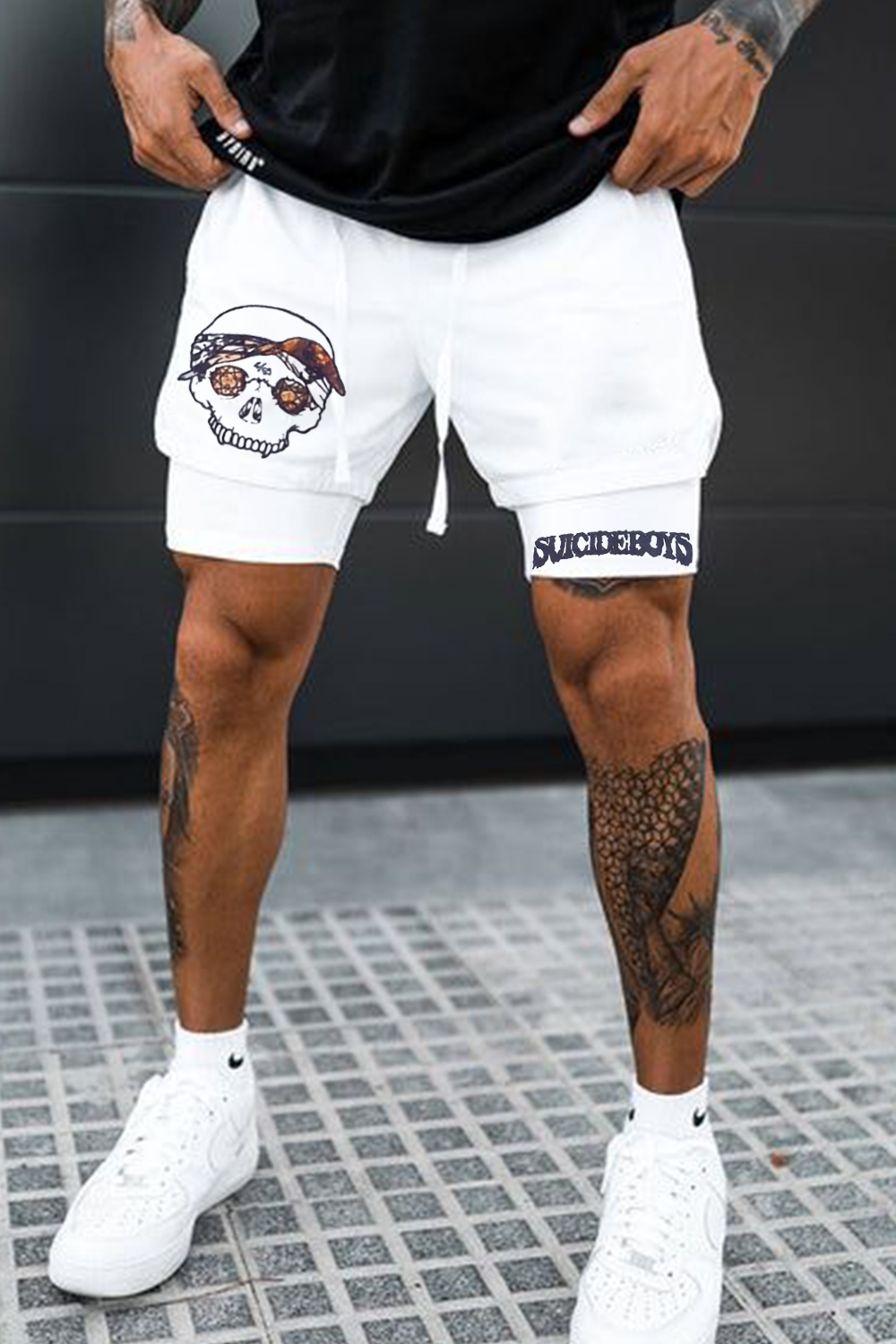 $UICIDEBOY$ KING OF RAP printed shorts