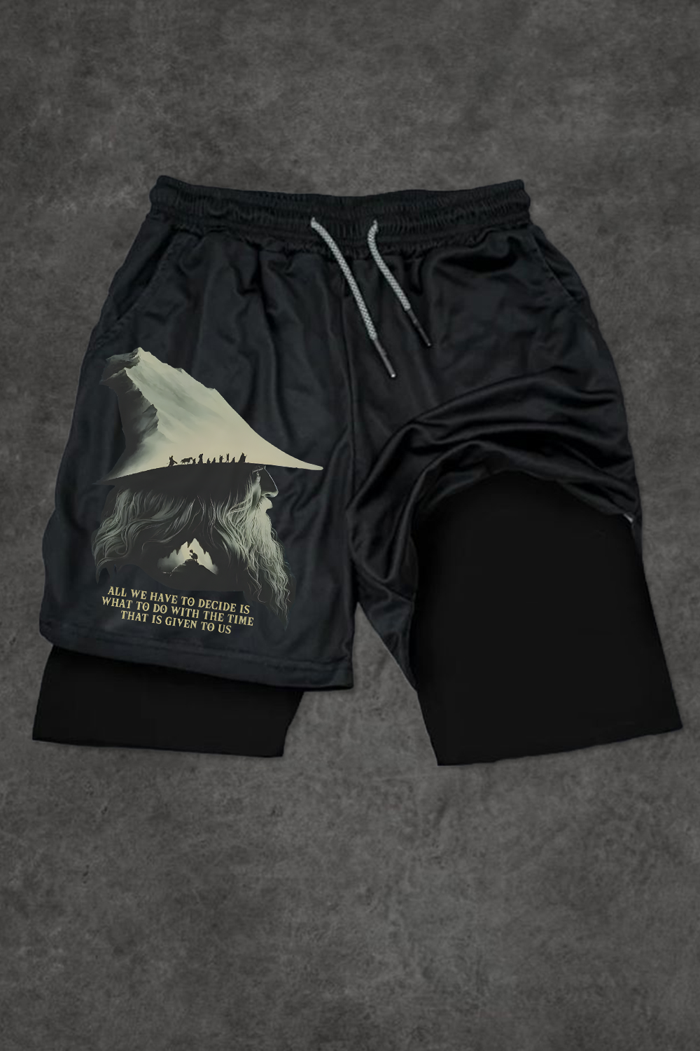 LOTR Gandalf Quote All We Have To Decide Front Vintage casual shorts