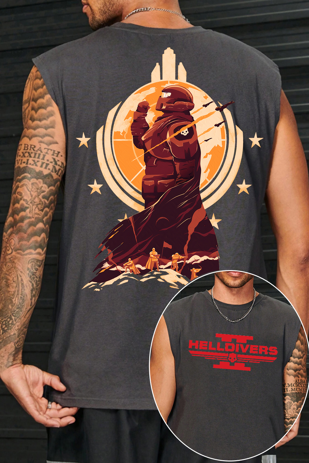 Helldivers 2 Oversized Vintage Men Tank