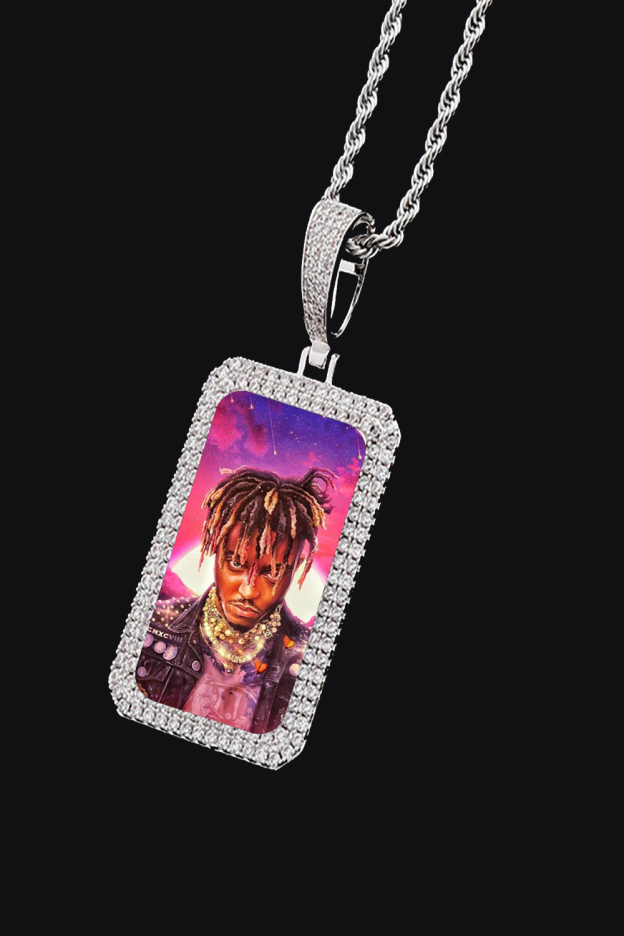 Juice WRLD Double Row Zirconia Square Hip Hop Necklace