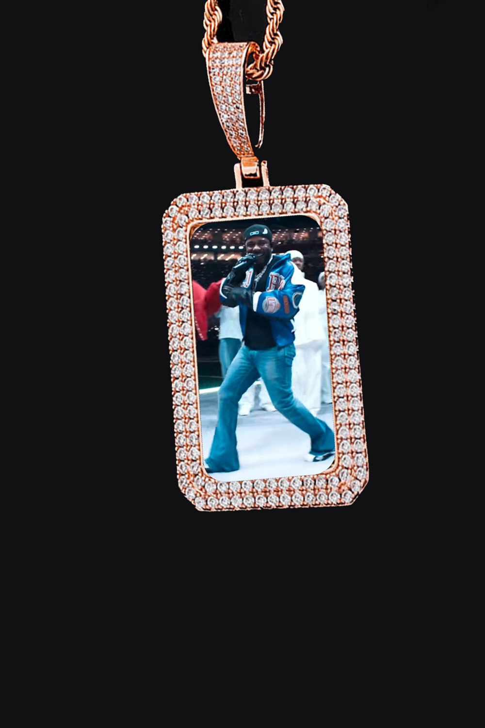 Kendrick Lamar1 Double Row Zirconia Square Hip Hop Necklace