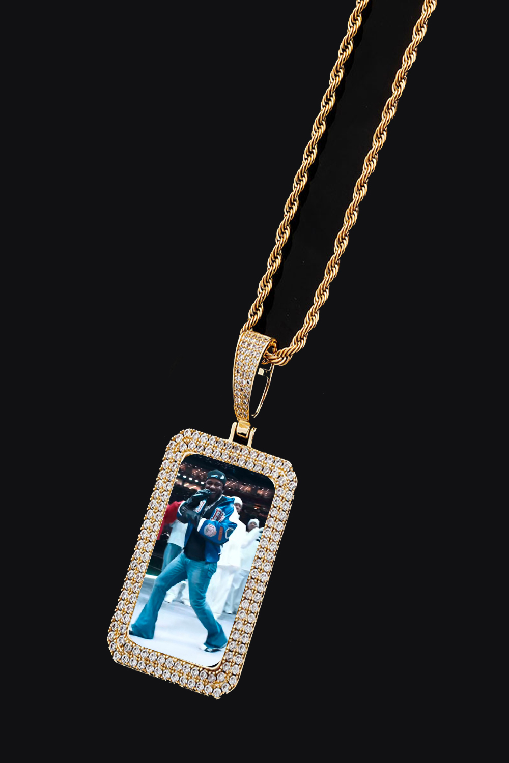 Kendrick Lamar1 Double Row Zirconia Square Hip Hop Necklace
