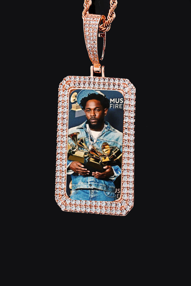 Kendrick Lamar Double Row Zirconia Square Hip Hop Necklace