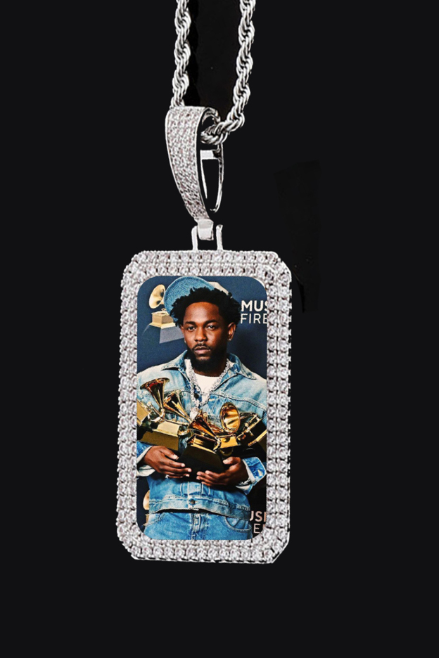 Kendrick Lamar Double Row Zirconia Square Hip Hop Necklace
