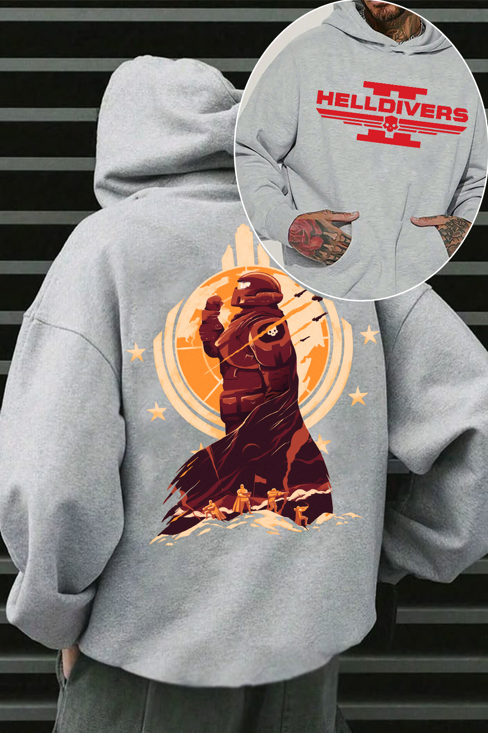 Helldivers 2 Oversized Vintage Unisex Hoodie