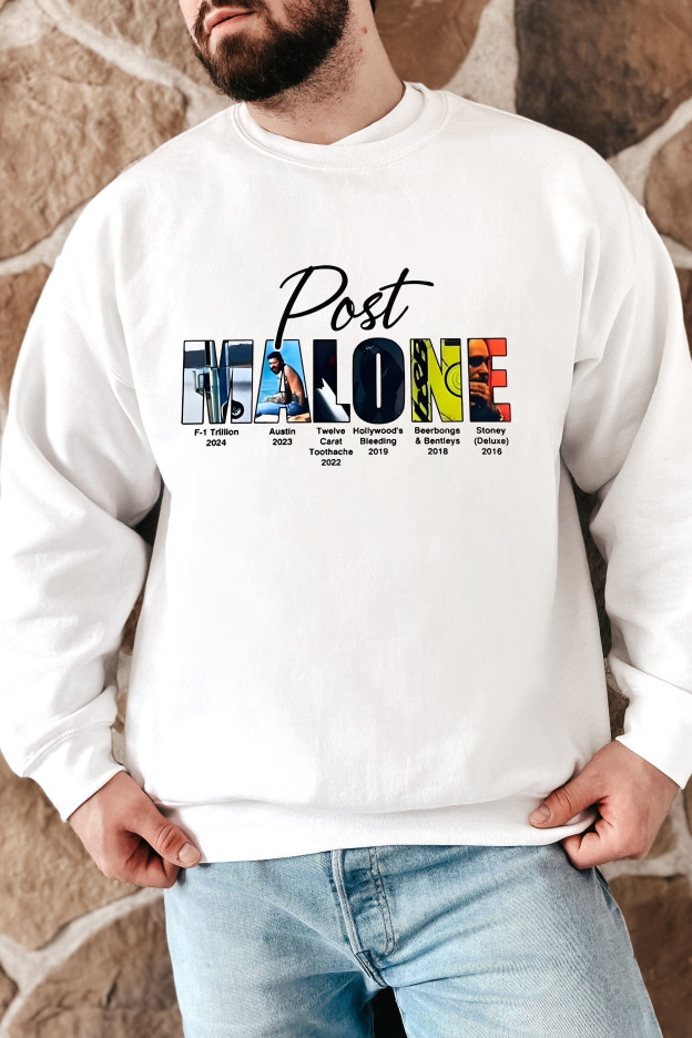 Retro post malone shirt vintage 90s style sweatshirt-Men