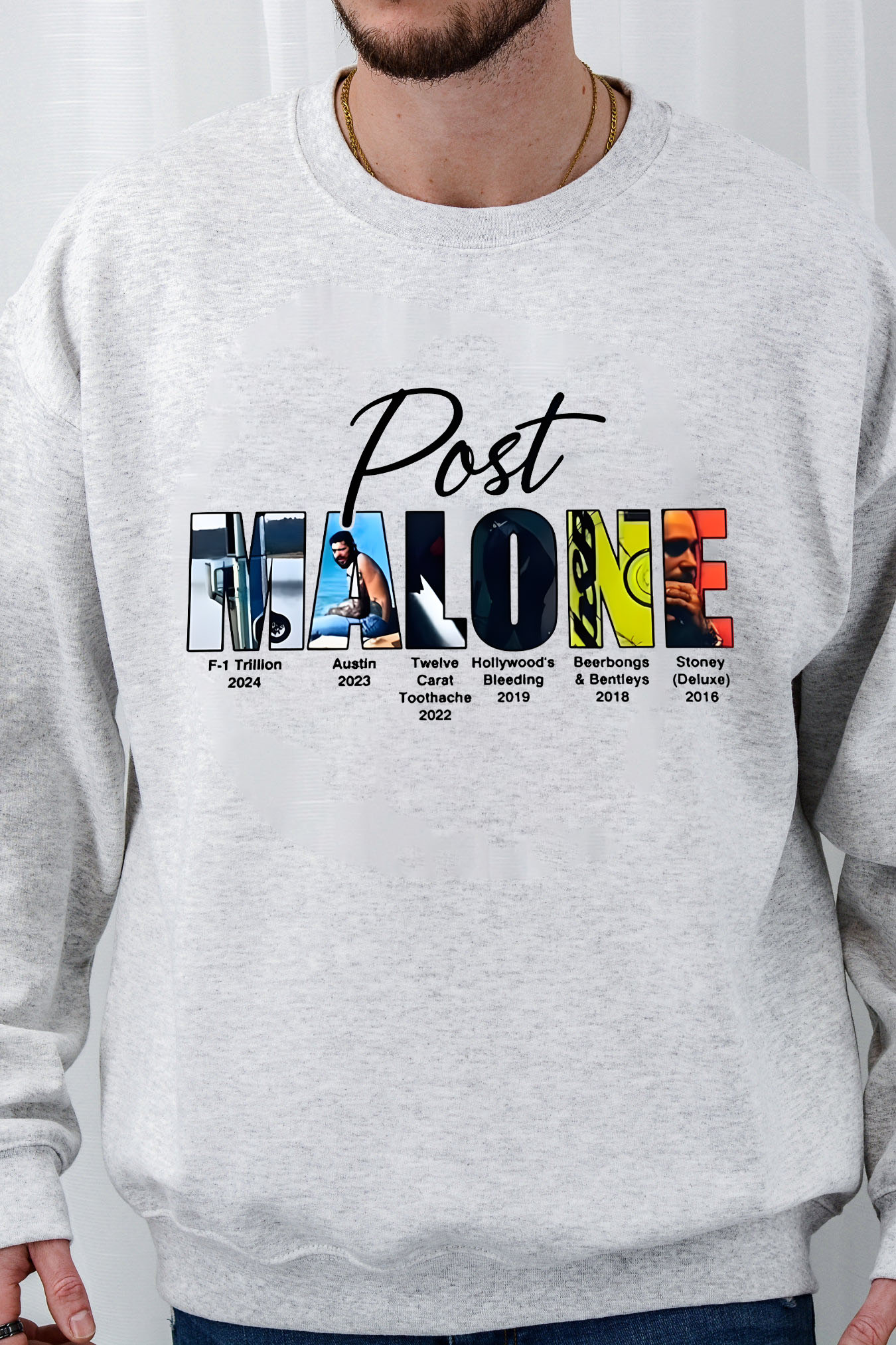 Retro post malone shirt vintage 90s style sweatshirt-Men