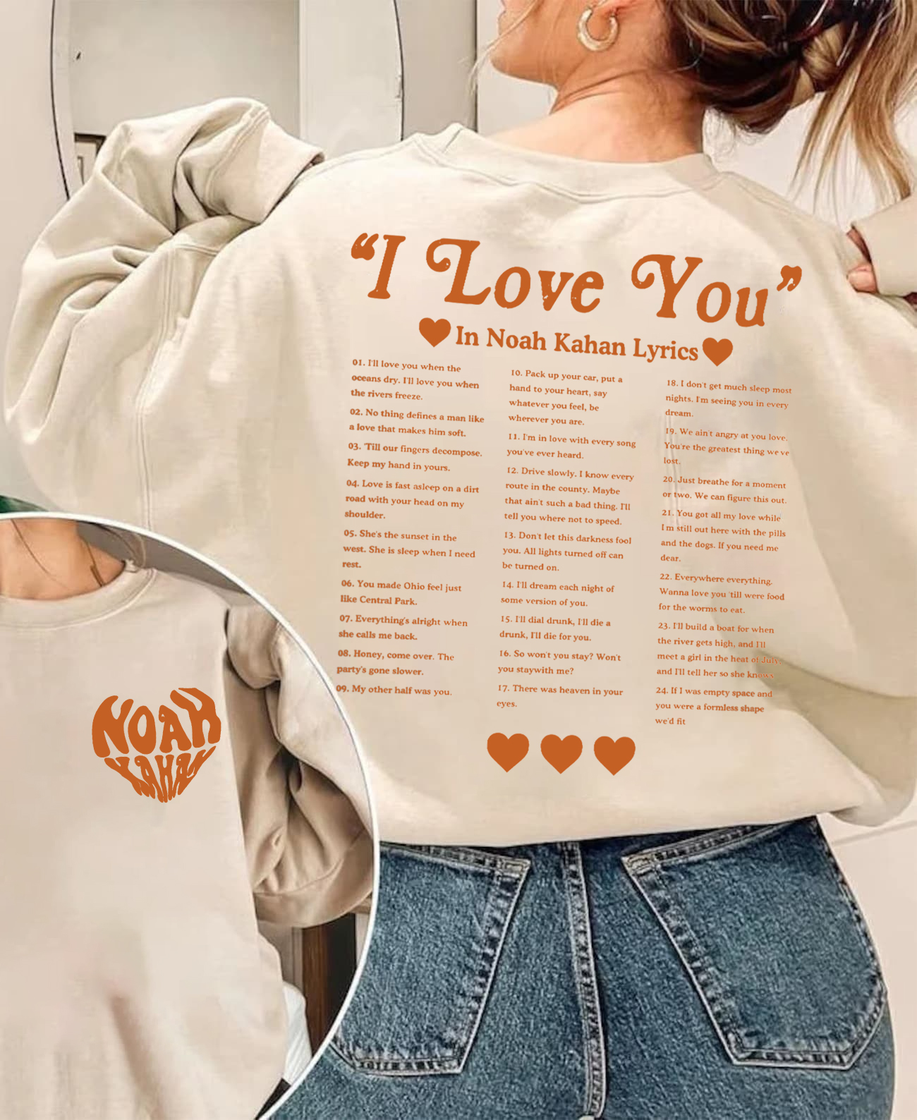 I Love You In Noah Kahan Lyrics Sweatshirt