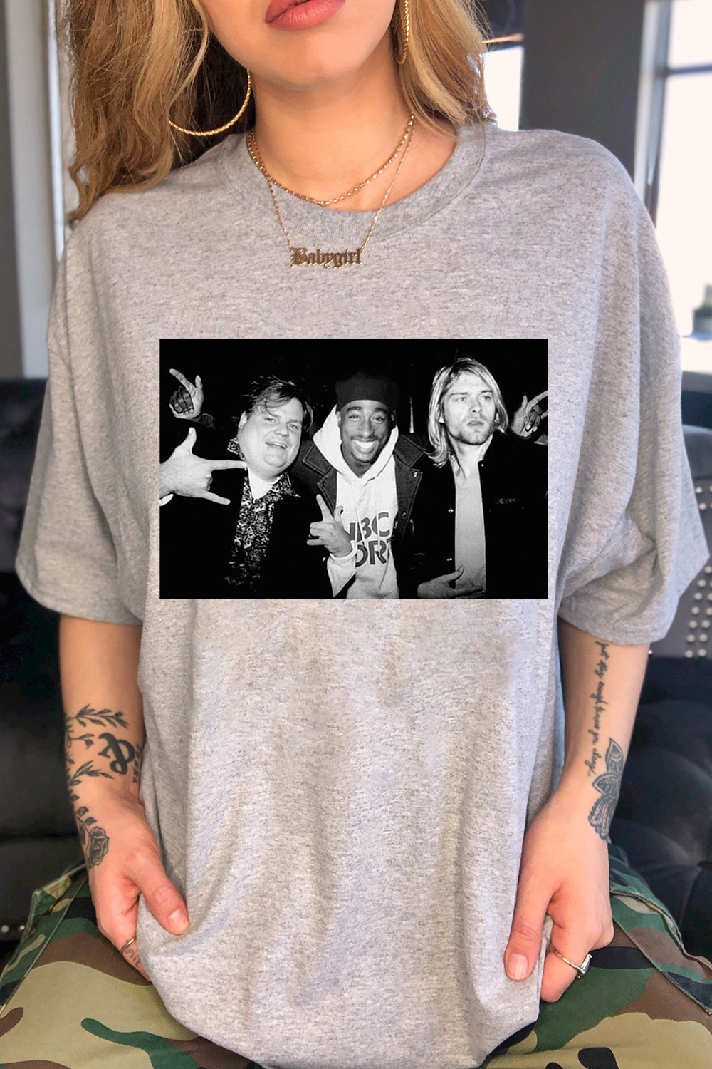 Legend Chris Farley 2Pac Shakur and Kurt Cobain Tee For Men