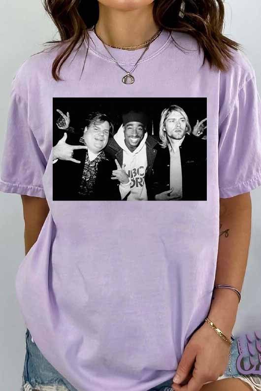 Chris Farley Pac Shakur and Kurt Cobain partying tshirt