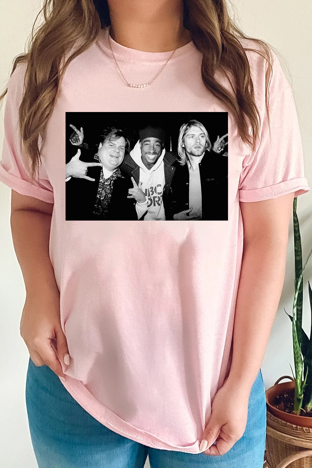 Chris Farley Pac Shakur and Kurt Cobain partying tshirt