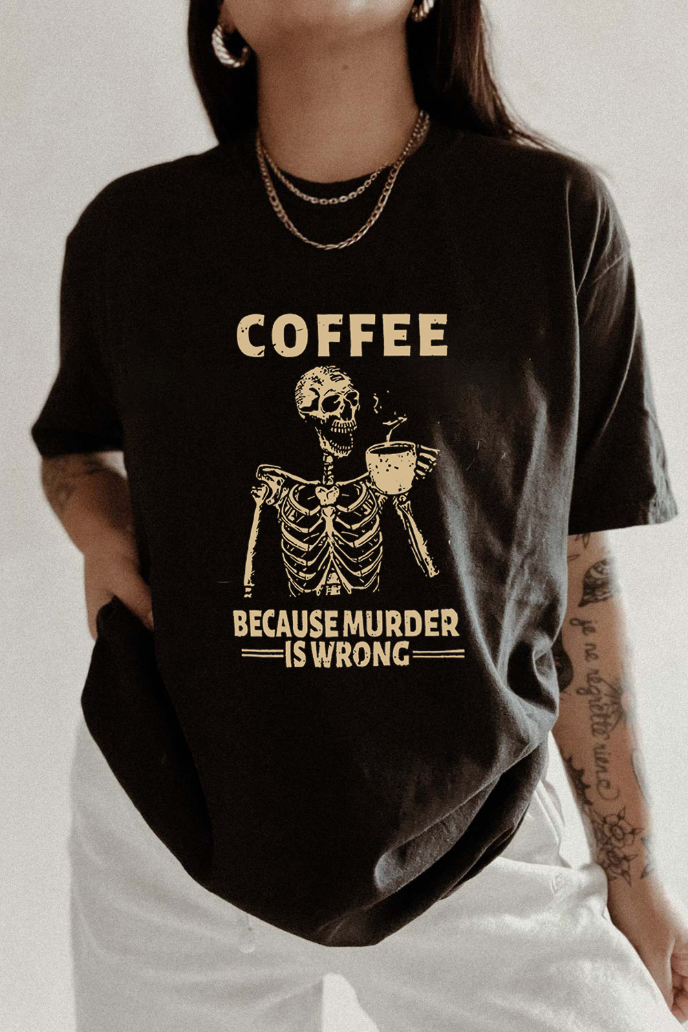Coffee Because Murder Is Wrong T-shirts