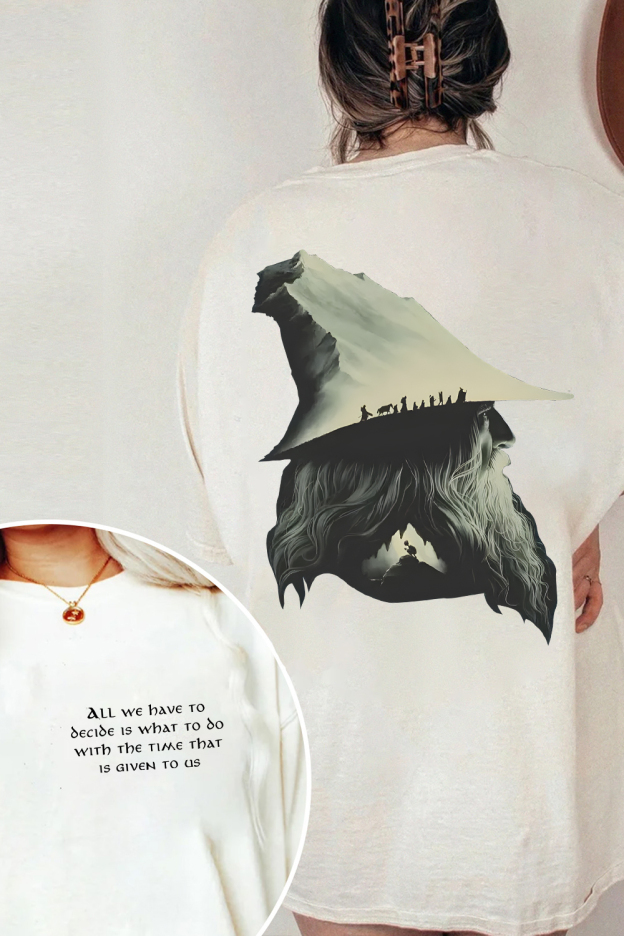 Gandalf LOTR Quotes All We Have To Decide Is What To Do Vintage 2 Sides Shirt