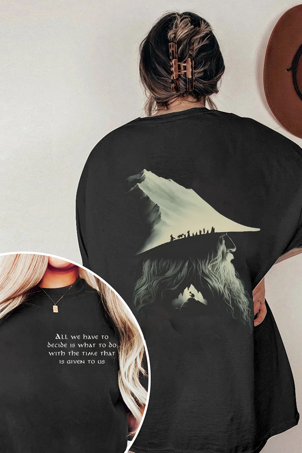 Gandalf LOTR Quotes All We Have To Decide Is What To Do Vintage 2 Sides Shirt