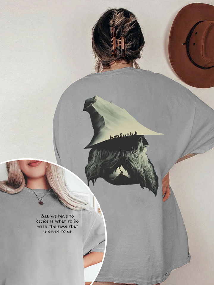 Gandalf LOTR Quotes All We Have To Decide Is What To Do Vintage 2 Sides Shirt