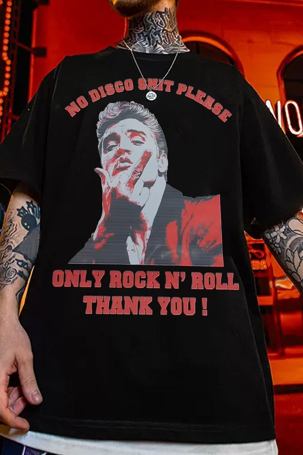 Only Rock N Roll Thank You Elvis Fan T-Shirt